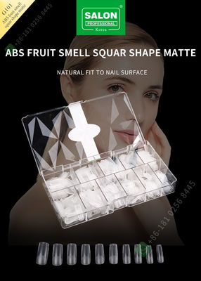 ABS رائحة الفاكهة مربع الشكل ماتي سيدة النمط الفرنسي أظافر صناعية نصف نصائح وغطاء كامل أظافر صناعية