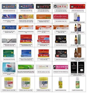 هلام خدر الوشم سريع التأثير مع 2% ليدوكين و 1.5% تيتراكين لتخفيف الألم في 1.2 أوقية / قطعة