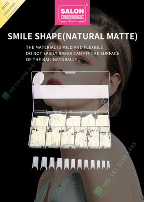 Smile Shape Matte False Nail Tips عالية الجودة مخصصة مسمار نصف نصائح مانيكير تلميح لصالون فن الأظافر