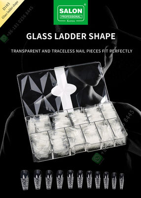 قطع Traceless غطاء نصف أظافر صناعية أطراف أظافر صناعية شكل سلم زجاجي لصالون الفن