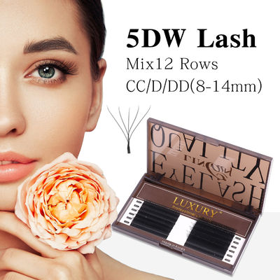 إمتدادات الشعيرات YY CC/D/DD Curl 0.10mm سمك الحجم الإمتداد 8-14mm Long Lasting Matte Black false lashes