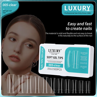 500PCS مربع أظافر مزيفة أكريليك طبيعية واضحة قابلة لإعادة الاستخدام أظافر مزيفة نصائح للفن الأظافر DIY