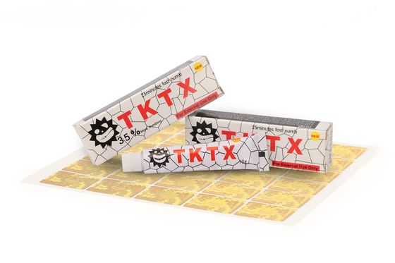 كريم تخدير TKTX مع ليدو كين لتخفيف الألم لمدة 3-5 ساعات والمكياج شبه الدائم