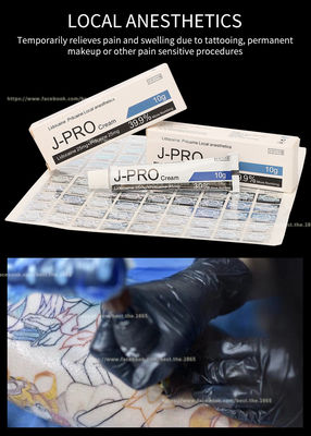كريم التخدير من J Pro Tattoo Licocaine 10 جرام كريم تخدير لوقف الألم لإزالة الوشم بالشمع للمكياج الدائم