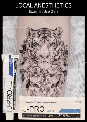 كريم التخدير من J Pro Tattoo Licocaine 10 جرام كريم تخدير لوقف الألم لإزالة الوشم بالشمع للمكياج الدائم